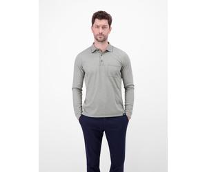 Sweatshirt LERROS "Langarm Polo mit Brusttasche aus Baumwollmix", Herren, Gr. L, basalt grau, 52% Baumwolle, 48% Polyester, Sweatshirts Sweatshirt (40888869-L) basalt grau