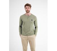 Sweatshirt LERROS "LERROS Serafino-Langarmshirt für Herren", Herren, Gr. XL, nordic olive, 100% Baumwolle, Langarm, Sweatshirts (29399765-XL) nordic olive