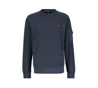 Sweatshirt LERROS "LERROS Strukturiertes Sweatshirt mit Details", Herren, Gr. S, blau (classic navy), 95% Baumwolle; 5% Nylon, Sweatshirts Sweatshirt (36436869-S)