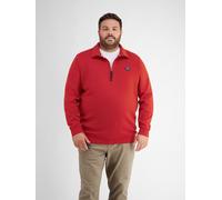 Sweatshirt LERROS "LERROS Sweat-Troyer mit Steppnähten", Herren, Gr. 6XL, rot (ruby rot), 100% Baumwolle, Sweatshirts Sweatshirt (73178319-6XL)