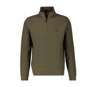 Sweatshirt LERROS "LERROS Sweat-Troyer, Structure", Herren, Gr. S, grün (aged olive), 94% Baumwolle, 4% Polyester, 2% Elasthan, Sweatshirts Sweatshirt (21434152-S)