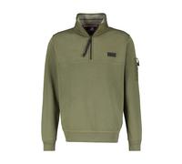 Sweatshirt LERROS "LERROS Troyer in weicher Sweatqualität", Herren, Gr. S, grün (aged olive), 100% Baumwolle, Sweatshirts Sweatshirt (76655640-S)