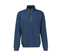 Sweatshirt LERROS "SELA", Herren, Gr. L, blau (storm blau), Sweatware, Obermaterial: 90% Baumwolle, 10% Polyester, normal hüftbedeckend, Rundhals, Bündchen, Sweatshirts Sweatshirt, mit Troyer-Reißvers