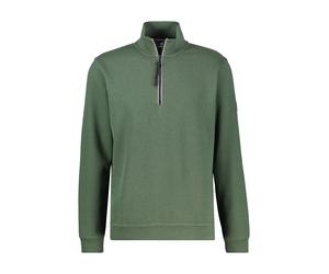 Sweatshirt LERROS "SELA", Herren, Gr. XXL, grün (basil grün), Sweatware, Obermaterial: 90% Baumwolle, 10% Polyester, normal hüftbedeckend, Rundhals, Bündchen, Sweatshirts Sweatshirt, mit Troyer-Reißve
