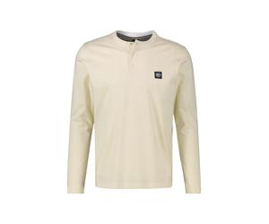 Sweatshirt LERROS "Serafino-Langarmshirt für Herren", Herren, Gr. 5XL, foam weiß, 100% Baumwolle, Sweatshirts Sweatshirt (60194566-5XL) foam weiß