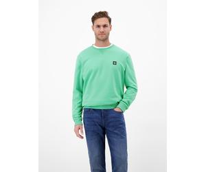 Sweatshirt LERROS "Sweatshirt aus Baumwollmix, O-Neck", Herren, Gr. XL, mint water, 50% Baumwolle, 50% Polyester, Sweatshirts Sweatshirt (42642801-XL) mint water