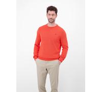 Lerros Herrenpullover 25D5012 O-Neck-Bündchen Label-Stitching Vivid red (328) Größe L