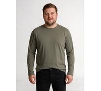 Sweatshirt LERROS "Sweatshirt mit O-Neck aus Baumwolle in großen Größen", Herren, Gr. 3XL, grün (nordic olive), 100% Baumwolle, Sweatshirts Sweatshirt (78258524-XXXL) nordic olive
