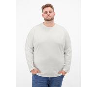 Sweatshirt LERROS "Sweatshirt mit O-Neck aus Baumwolle in großen Größen", Herren, Gr. 6XL, weiß (broken weiß), 100% Baumwolle, Sweatshirts Sweatshirt (91971335-6XL) broken weiß