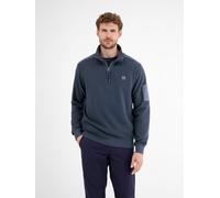 Sweatshirt LERROS "Sweattroyer in Zig-Zag-Struktur", Herren, Gr. M, blau (classic navy), 100% Baumwolle, Sweatshirts Sweatshirt (41727747-M)