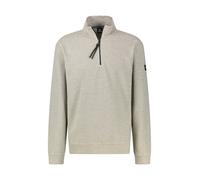 Sweatshirt LERROS "Troyer aus hochwertigem Strickgewebe in großen Größen", Herren, Gr. 3XL, beige (broken weiß melange), 90% Baumwolle, 10% Polyester, Sweatshirts Sweatshirt (31147663-XXXL) broken wei