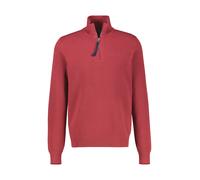 Sweatshirt LERROS "Troyer in 2-Tone-Optik aus Baumwollstrick, große Größen", Herren, Gr. 4XL, rot (muted rot), 100% Baumwolle, Sweatshirts Sweatshirt (67181116-4XL) muted rot