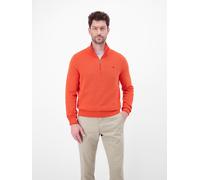 Sweatshirt LERROS "Troyer in Strukturqualität", Herren, Gr. XXL, orange (vivid rot), 100% Baumwolle, Sweatshirts Sweatshirt, Herrensweatshirt aus 100% Baumwolle & Troyer-Kragen mit Reißverschluss (963