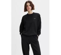 Sweatshirt LEVI'S "EVERYDAY CREW SWEATSHIRT", Damen, Gr. M, schwarz (caviar), Sweatware, Obermaterial: 58% Baumwolle, 42% Polyester, unifarben, regular fit normal, Rundhals, Bündchen, Sweatshirts Swea