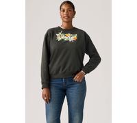 Sweatshirt LEVI'S "GR EVERYDAY CREW", Damen, Gr. L (40), crew orange farm bw pirate schwarz, Sweatware, Obermaterial: 58% Baumwolle, 42% Polyester, regular fit taillenbedeckt, Rundhals, Bündchen, Swea
