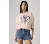 Sweatshirt LEVI'S "GR EVERYDAY CREW", Damen, Gr. XS (34), crew boot poster crystal pink, Sweatware, Obermaterial: 58% Baumwolle, 42% Polyester, bedruckt, regular fit normal, Rundhals, Rippbündchen, Sw