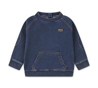 Sweatshirt LEVI'S KIDS, Jungen, Gr. 6M68, blau (wish you would), Denim/Jeans, Obermaterial: 61% Baumwolle, 38% Polyester, 1% Elasthan, normal normal, Rundhals, mit Ärmelbesatz Bündchen, Sweatshirts Sw