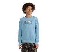 Sweatshirt LEVI'S KIDS "LVB LVB FRENCH TERRY BATWING", Jungen, Gr. 10 (140), forget me not, Sweatware, Obermaterial: 60% Baumwolle, 40% Polyester, bedruckt, Basic normal, Rundhals, Rippbündchen, Sweat