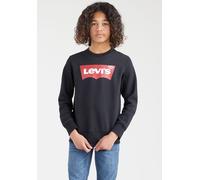 Sweatshirt LEVI'S KIDS "LVB LVB FRENCH TERRY BATWING", Jungen, Gr. 16/176, schwarz, Sweatware, Obermaterial: 60% Baumwolle, 40% Polyester, bedruckt, Basic normal, Rundhals, Rippbündchen, Sweatshirts S