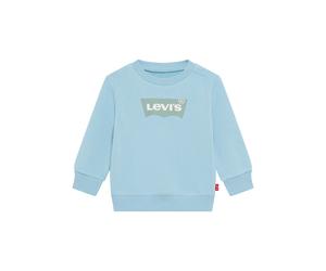 Sweatshirt LEVI'S KIDS "LVB LVB FRENCH TERRY BATWING", Jungen, Gr. 36M (98), forget me not, Sweatware, Obermaterial: 60% Baumwolle, 40% Polyester, bedruckt, regular fit normal, Rundhals, Rippbündchen,