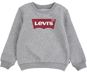 Sweatshirt LEVI'S KIDS "LVB LVB FRENCH TERRY BATWING", Jungen, Gr. 6M68, grau (grau heather), Sweatware, Obermaterial: 60% Baumwolle, 40% Polyester, bedruckt, regular fit normal, Rundhals, Rippbündche