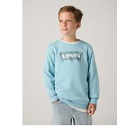 Sweatshirt LEVI'S KIDS "LVB LVB FRENCH TERRY BATWING", Jungen, Gr. 8 (128), forget me not, Sweatware, Obermaterial: 60% Baumwolle, 40% Polyester, bedruckt, Basic normal, Rundhals, Rippbündchen, Sweats