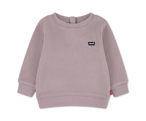 Sweatshirt LEVI'S KIDS "LVB MINI LOGO CREWNECK SWEATS", Jungen, Gr. 6M68, quail, Sweatware, Obermaterial: 60% Baumwolle, 40% Polyester, unifarben, normal, Rundhals, Sweatshirts Sweatshirt, aus Baumwol