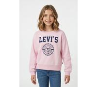 Sweatshirt LEVI'S KIDS "LVG COLLEGIATE CREW", Mädchen, Gr. 16 (164), crystal rose, Sweatware, Obermaterial: 60% Baumwolle, 40% Polyester, bedruckt, regular fit normal, Rundhals, Rippbündchen, Sweatshi