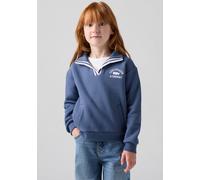 Sweatshirt LEVI'S KIDS "LVG COLLEGIATE LS COLLAR TOP", Mädchen, Gr. 14 (158), blau (vintage indigo), Sweatware, Obermaterial: 80% Baumwolle, 20% Polyester, bedruckt, Bündchen, Sweatshirts Sweatshirt,