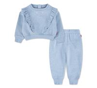 Sweatshirt LEVI'S KIDS "LVG RUFFLED CREW W JOGGER", Mädchen, Gr. 12M (80), levi's skyway heather, Sweatware, Obermaterial: 60% Baumwolle, 40% Polyester, meliert, bequem normal, Rundhals, elastischer B
