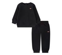 Sweatshirt LEVI'S KIDS "LVN HOODIE & JOGGER SET", Mädchen, Gr. 18M (86), jet schwarz, Sweatware, Obermaterial: 60% Baumwolle, 40% Polyester, unifarben, normal, Rundhals, Sweatshirts Sweatshirt, und Sw