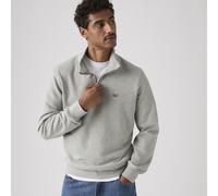 Sweatshirt LEVI'S "ORIGINAL HM 1/4 ZIP", Herren, Gr. M, mid tone grau heather, Sweatware, Obermaterial: 100% Baumwolle, bestickt, unifarben, regular fit hüftlang, Rundhals, Flachstrickbündchen, Sweats