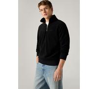 Sweatshirt LEVI'S "ORIGINAL HM 1/4 ZIP", Herren, Gr. XL, mineral schwarz, Sweatware, Obermaterial: 100% Polyester, bestickt, unifarben, regular fit hüftlang, Rundhals, Flachstrickbündchen, Sweatshirts