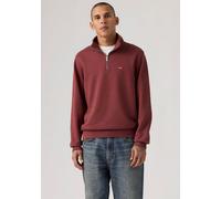 Sweatshirt LEVI'S "ORIGINAL HM 1/4 ZIP", Herren, Gr. XXL, oxblood, Sweatware, Obermaterial: 100% Baumwolle, bestickt, unifarben, regular fit hüftlang, Rundhals, Flachstrickbündchen, Sweatshirts Sweats