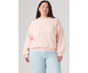 Sweatshirt LEVI'S PLUS "PL EVERYDAY CREW SWEATSHIRT", Damen, Gr. 4XL (58/60), rosa (crystal pink), Sweatware, Obermaterial: 58% Baumwolle, 42% Polyester, unifarben, hüftlang, Rundhals, Bündchen, Sweat