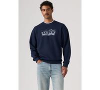 Sweatshirt LEVI'S "RELAXD GRAPHIC CREW NEUTRALS", Herren, Gr. XXL, blau (desert bw navy blazer brushed fleece), Sweatware, Obermaterial: 60% Baumwolle, 40% Polyester, Sweatshirts Sweatshirt (72337042-