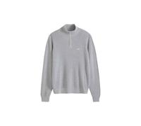 Strickpullover LEVI'S "HM QUARTER ZIP SWEATER", Herren, Gr. XXL, mid tone grau heather, Strick, Obermaterial: 100% Baumwolle, unifarben, normal hüftbedeckend, Rundhals, Bündchen, Pullover Strickpullov