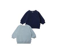 Sweatshirt LILIPUT, Jungen, Gr. 62/68, blau (hellblau, dunkelblau), 80% Baumwolle, 20% Polyester, unifarben, normal, Rundhals, Sweatshirts Sweatshirt, mit Bündchen an den Ärmeln (70687101-62) hellblau