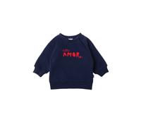 Sweatshirt LILIPUT "Little Amor", Mädchen, Gr. 62/68, blau (dunkelblau), 80% Baumwolle, 20% Polyester, bedruckt, normal, Rundhals, Sweatshirts Sweatshirt, mit coolem Print (18254839-62) dunkelblau