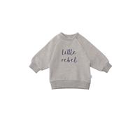Sweatshirt LILIPUT "Little rebel", Mädchen, Gr. 86/92, grau, 80% Baumwolle, 20% Polyester, bedruckt, meliert, normal, Rundhals, Sweatshirts Sweatshirt, mit witzigem Print (87081664-86) grau