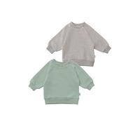 Sweatshirt LILIPUT, Mädchen, Gr. 86/92, grün (grün, grau), 80% Baumwolle, 20% Polyester, unifarben, normal, Rundhals, Sweatshirts Sweatshirt, mit Bündchen an den Ärmeln (40708324-86) grün, grau