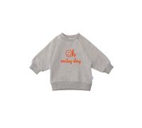 Sweatshirt LILIPUT "Oh smiley day", Mädchen, Gr. 86/92, grau, 80% Baumwolle, 20% Polyester, bedruckt, normal, Rundhals, Sweatshirts Sweatshirt, mit niedlichem Statement-Print (34548920-86) grau