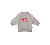 Sweatshirt LILIPUT "Regenbogen", Mädchen, Gr. 74/80, grau, 80% Baumwolle, 20% Polyester, bedruckt, meliert, normal, Rundhals, Sweatshirts Sweatshirt, mit niedlichem Print (99777607-74) grau