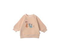 Sweatshirt LILIPUT "Tierparade", Mädchen, Gr. 62/68, beige, 80% Baumwolle, 20% Polyester, bedruckt, normal, Rundhals, Sweatshirts Sweatshirt, mit verspieltem Motivprint (41334445-62) beige