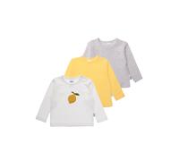 Sweatshirt LILIPUT "Zitrone", Jungen, Gr. 50/56, bunt (mehrfarbig), 100% Baumwolle, bestickt, Rundhals, Sweatshirts Sweatshirt, 3er-Pack mit Druckknöpfen auf der Schulter (62239119-50) mehrfarbig