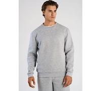 Sweatshirt LINDBERGH "Sweatshirt Relaxed Fit", Herren, Gr. M, grau mel, Obermaterial: 60% Baumwolle, 40% Polyester, lässig geschnitten, Sweatshirts Sweatshirt (15111240-M) grau mel