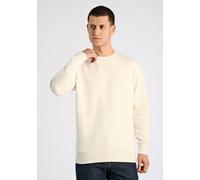 Sweatshirt LINDBERGH "Sweatshirt Relaxed Fit", Herren, Gr. XL, weiß (pearl weiß), Obermaterial: 70% Baumwolle, 30% Polyester, unifarben, lässig geschnitten, Sweatshirts Sweatshirt (53130212-XL) pearl