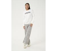 Sweatshirt KAFFE "Sweatshirt KAviola", Damen, Gr. XL, weiß (chalk), Obermaterial: 85% Baumwolle CO. 15% Polyester PES., Sweatshirts Sweatshirt (87446921-XL) chalk