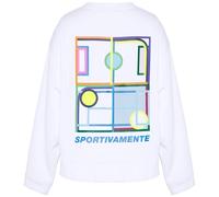 Sweatshirt LOTTO, Damen, Gr. L (40), weiß (hellweiß), 80% Cotton, 20% Polyester, bedruckt, Rundhals, Bündchen, Sweatshirts Sweatshirt, - mit plakativem Rückenprint (87197668-L) hellweiß