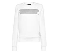 Sweatshirt PLEIN SPORT "Sweatshirt", Damen, Gr. M, weiß (01, weiß), Obermaterial: 88% Baumwolle, 12% Polyester, Sweatshirts (48624112-M) 01, weiß